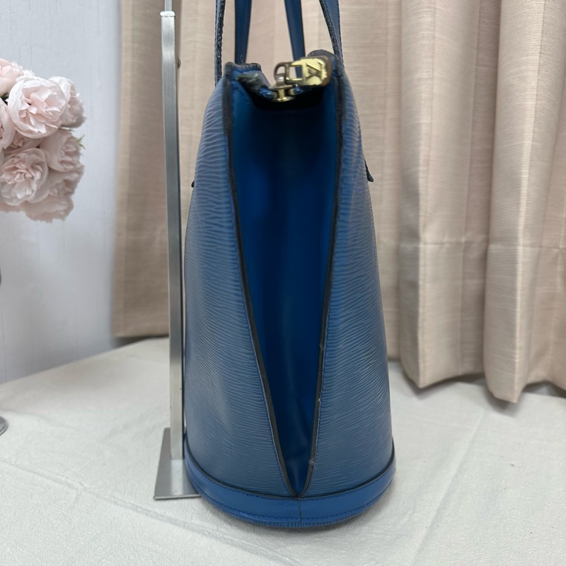 「特價優惠 」Louis Vuitton 路易威登LV Epi水波紋藍色托特包 手提 側背 中古 vintage-7