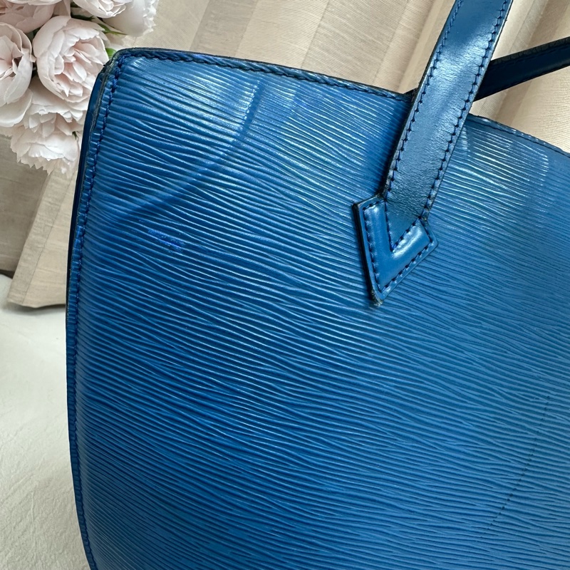 「特價優惠 」Louis Vuitton 路易威登LV Epi水波紋藍色托特包 手提 側背 中古 vintage-14