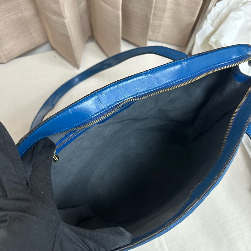 「特價優惠 」Louis Vuitton 路易威登LV Epi水波紋藍色托特包 手提 側背 中古 vintage-26