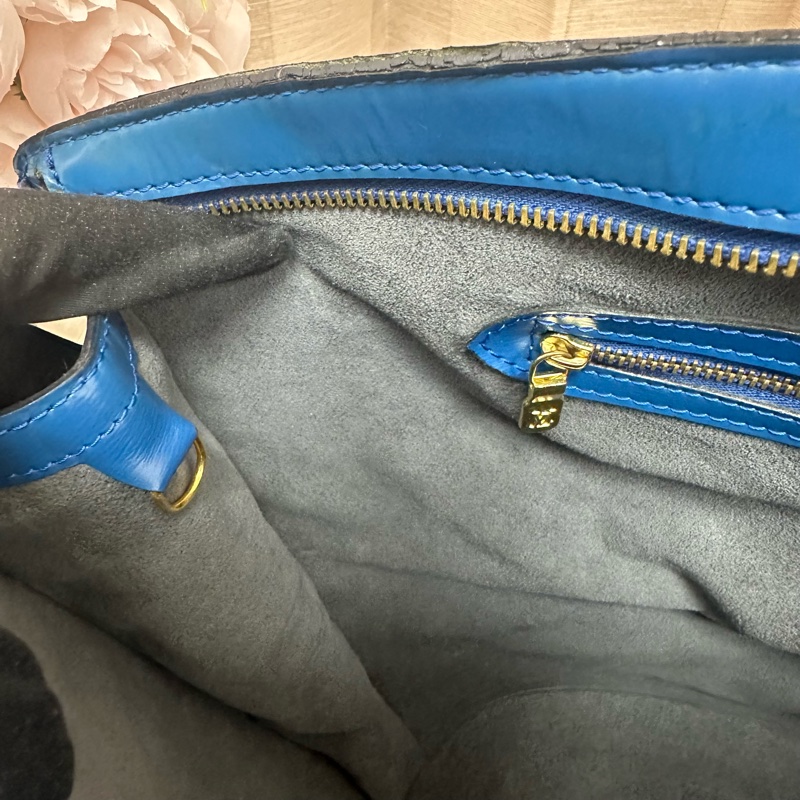 「特價優惠 」Louis Vuitton 路易威登LV Epi水波紋藍色托特包 手提 側背 中古 vintage-29