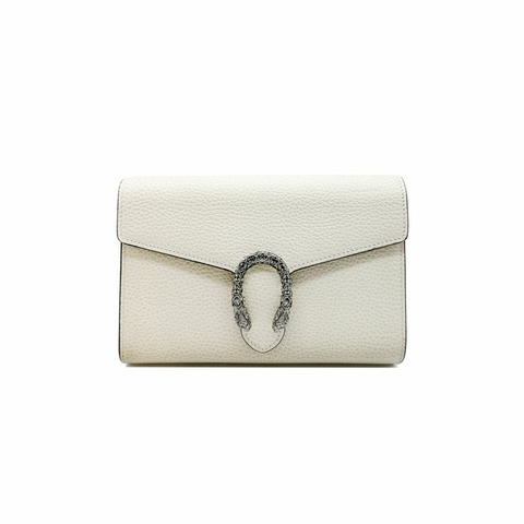 GUCCI 【迷你】全新未使用 Dionysus 皮革鏈條包 象牙色 GUB110924