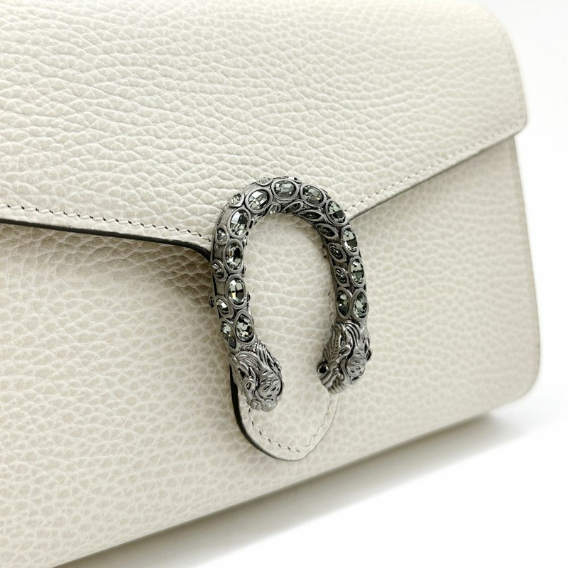 【包稅】GUCCI 【迷你】全新未使用 Dionysus 皮革鏈條包 象牙色 GUB110924-2
