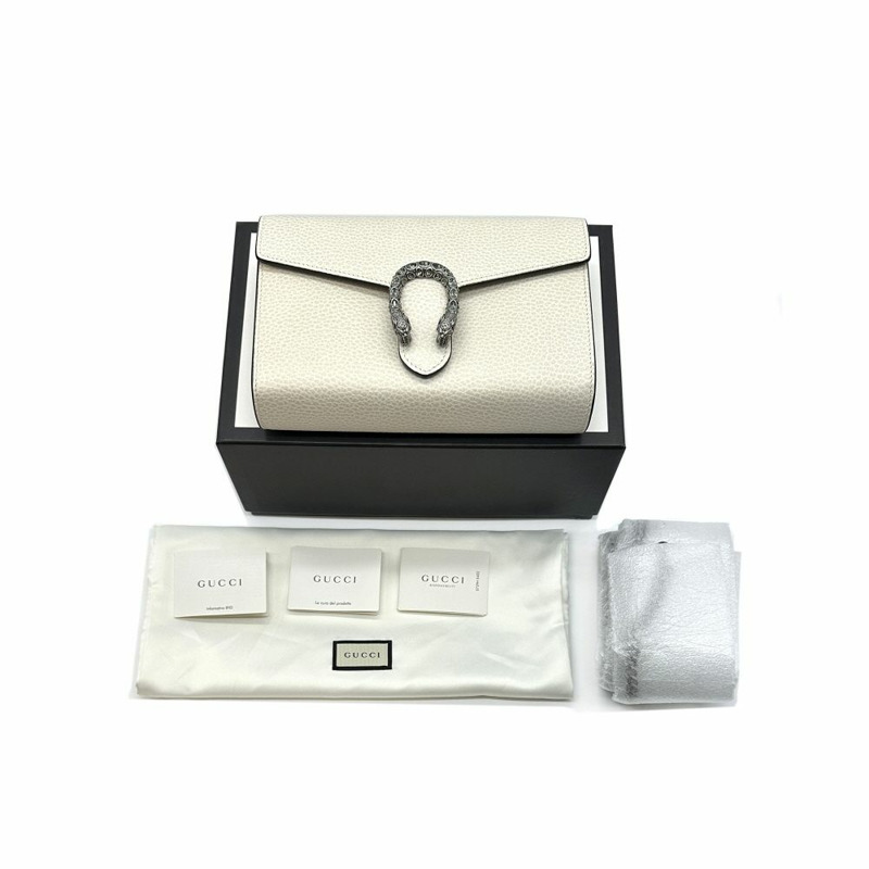 【包稅】GUCCI 【迷你】全新未使用 Dionysus 皮革鏈條包 象牙色 GUB110924-6