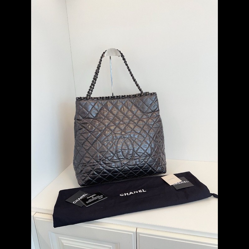 Chanel tote bag 經典炭黑色 soblack托特-0