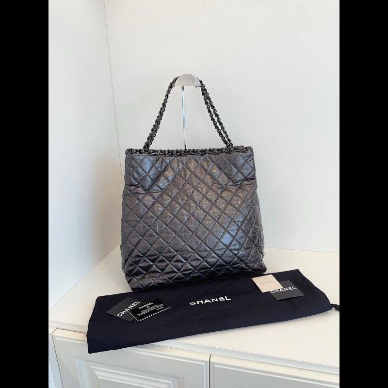 Chanel tote bag 經典炭黑色 soblack托特-1