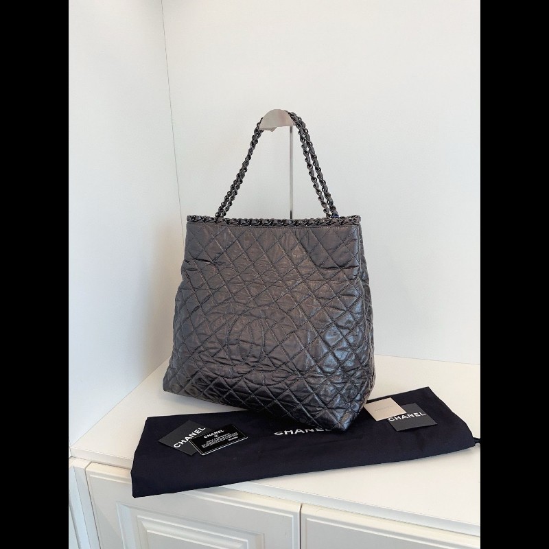 Chanel tote bag 經典炭黑色 soblack托特-3