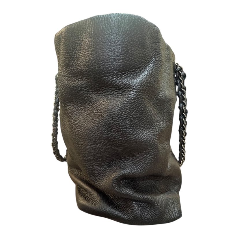 【美收精品】CHANEL黑色牛皮黑練肩背包 4-860-4