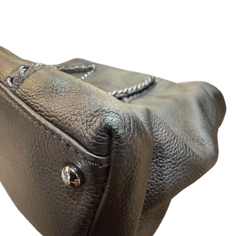 【美收精品】CHANEL黑色牛皮黑練肩背包 4-860-5