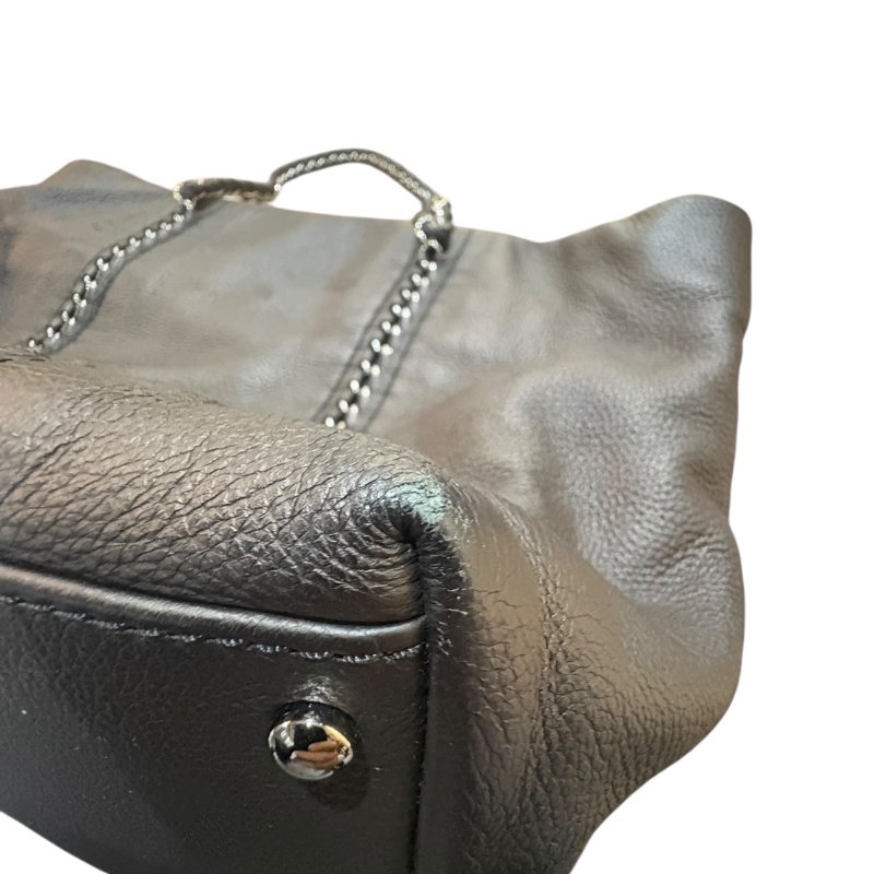 【美收精品】CHANEL黑色牛皮黑練肩背包 4-860-7