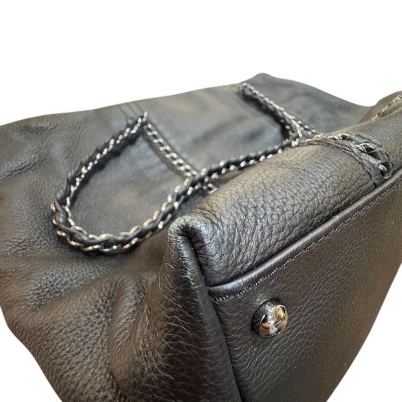 【美收精品】CHANEL黑色牛皮黑練肩背包 4-860-8