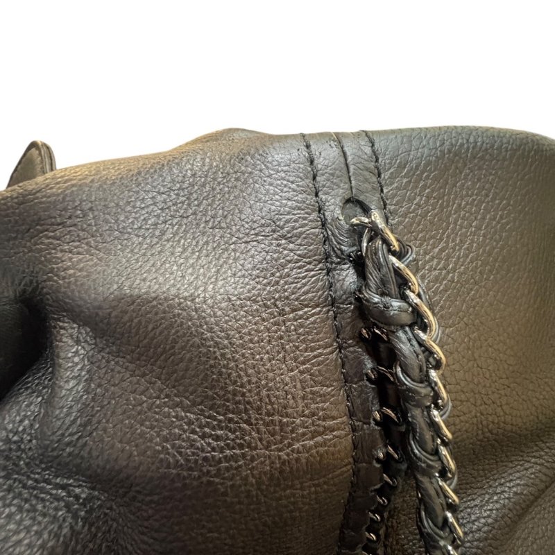 【美收精品】CHANEL黑色牛皮黑練肩背包 4-860-10