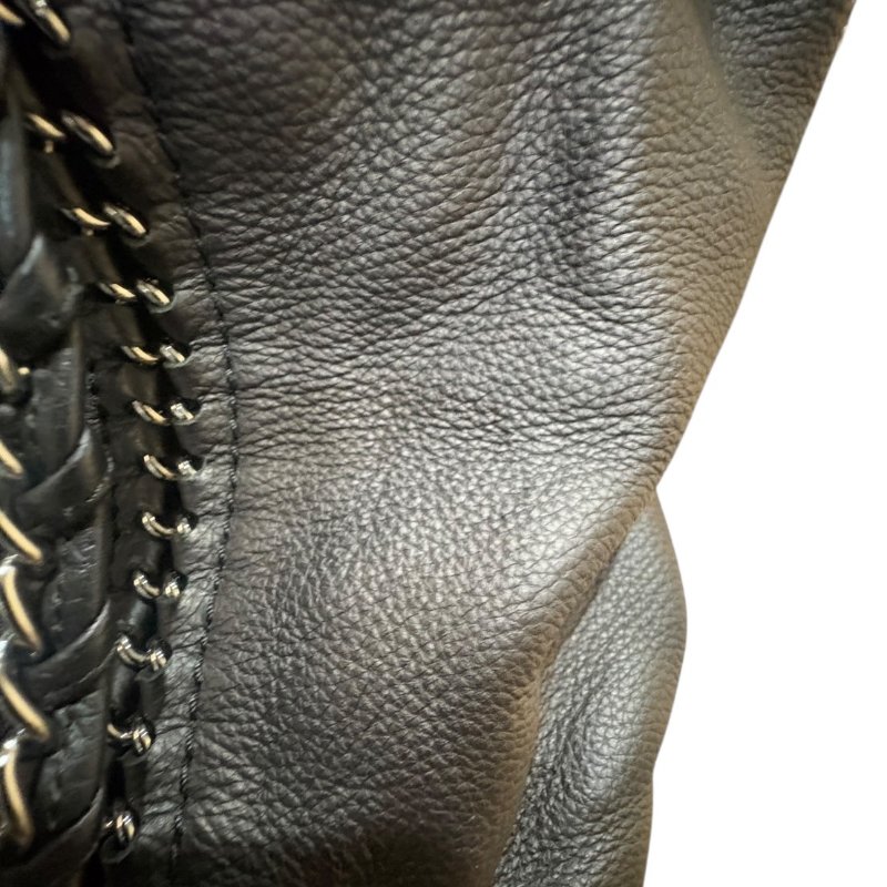 【美收精品】CHANEL黑色牛皮黑練肩背包 4-860-18