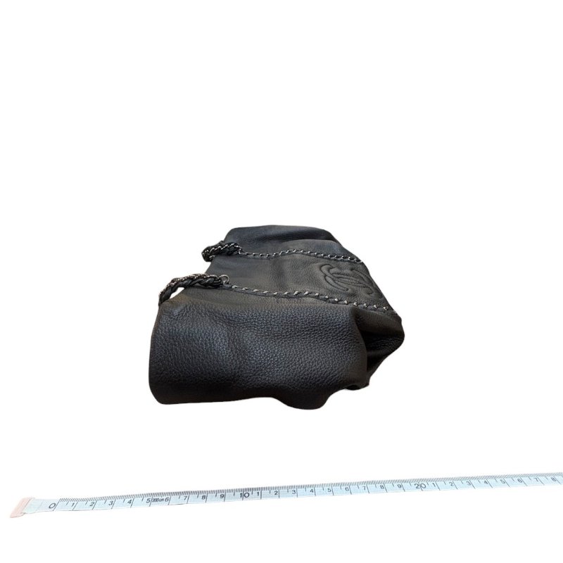 【美收精品】CHANEL黑色牛皮黑練肩背包 4-860-21