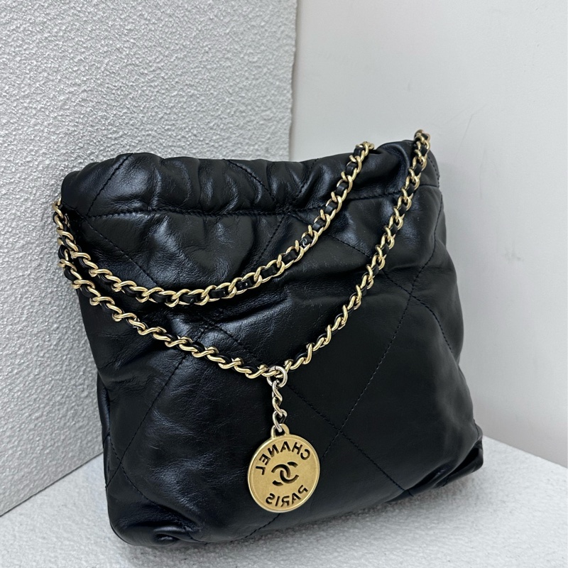 【99新】Chanel 22包 迷你 mini 黑金 單肩包-1