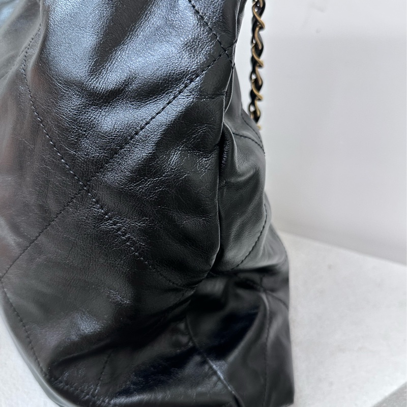 【99新】Chanel 22包 中號 Medium黑金 單肩包-3