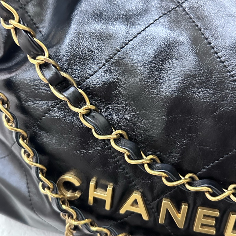 【99新】Chanel 22包 中號 Medium黑金 單肩包-6