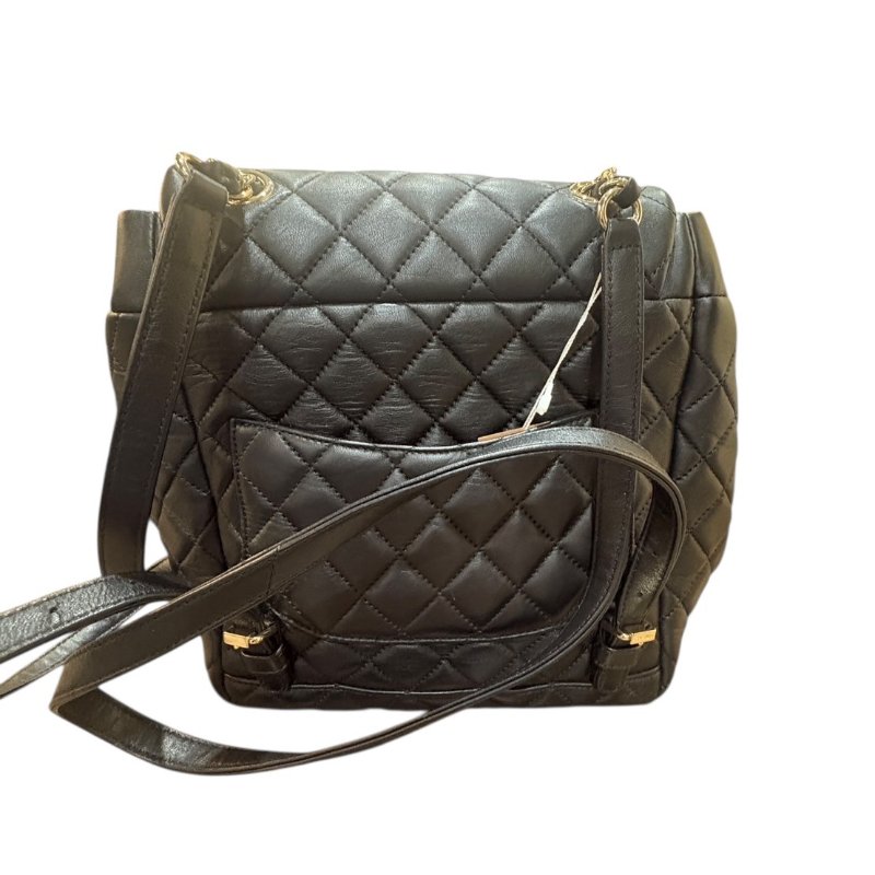 【美收精品】CHANEL黑色羊皮菱格紋後背包 4-579-1