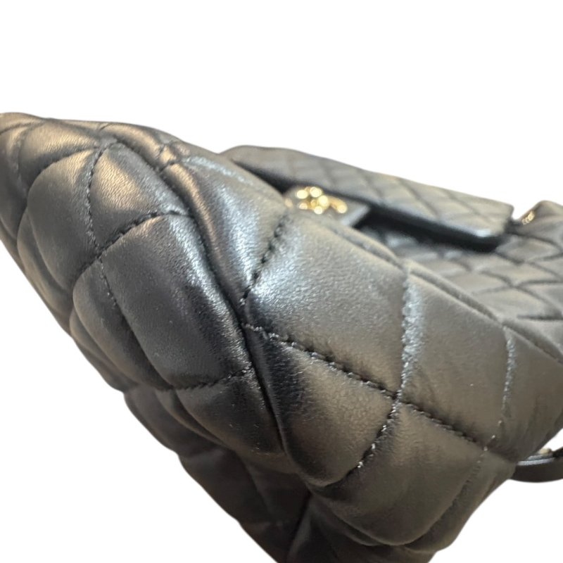 【美收精品】CHANEL黑色羊皮菱格紋後背包 4-579-7