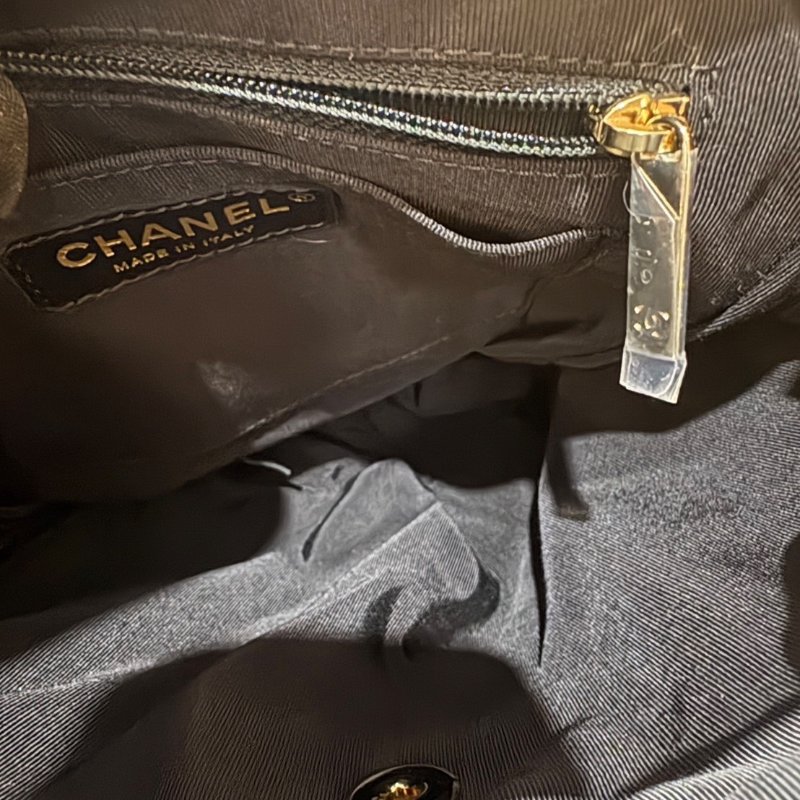 【美收精品】CHANEL黑色羊皮菱格紋後背包 4-579-11