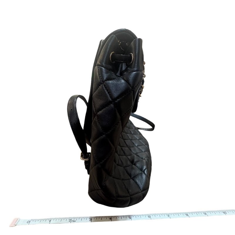 【美收精品】CHANEL黑色羊皮菱格紋後背包 4-579-18