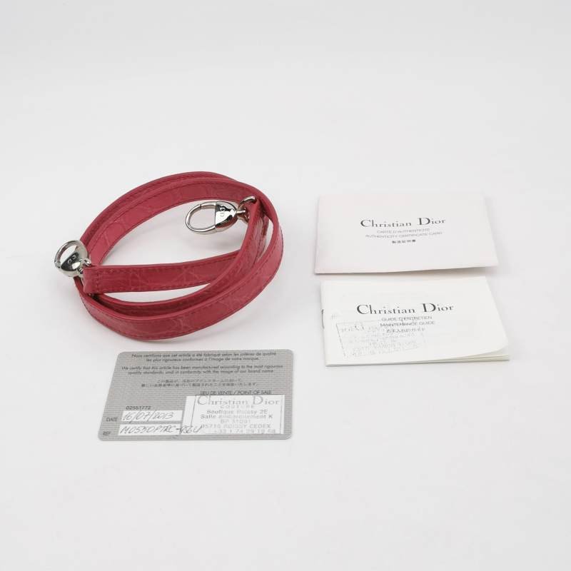 Dior Lady Dior戴妃包中號拼色字母Logo吊飾單肩包-8