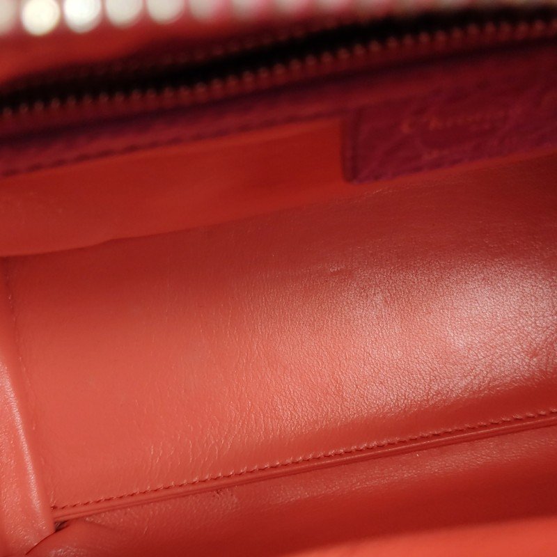 Dior Lady Dior戴妃包中號拼色字母Logo吊飾單肩包-10