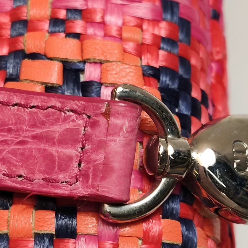 Dior Lady Dior戴妃包中號拼色字母Logo吊飾單肩包-11