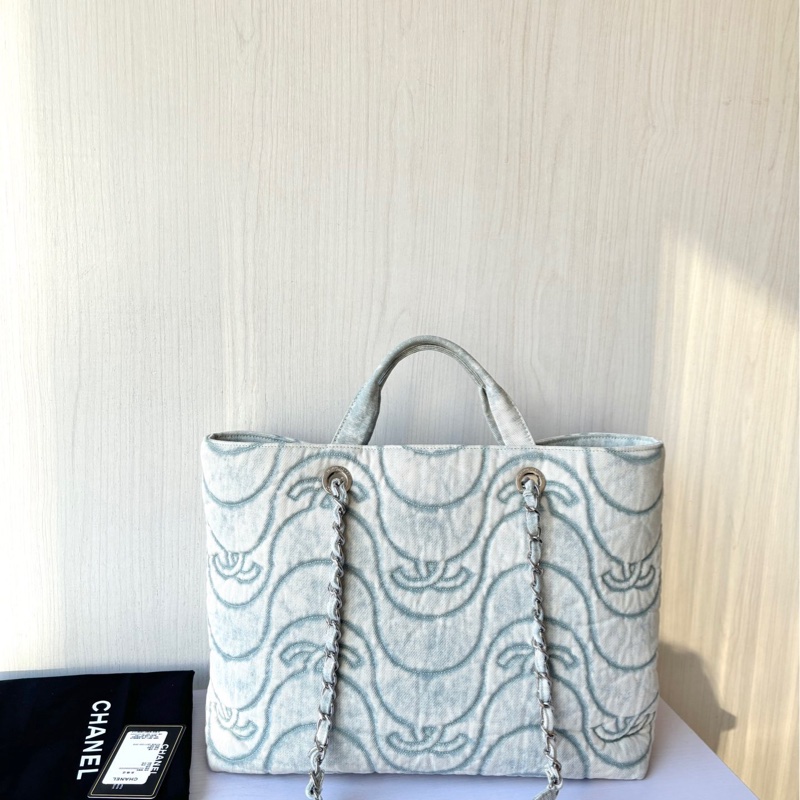 【99新】 Chanel 21P海浪系列 牛仔手提單肩Tote-3