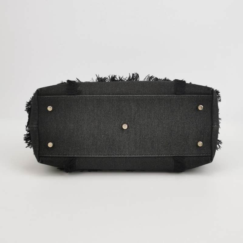 Dior D-Light帆布拼色徽章貼飾字母Logo吊飾單肩包-5