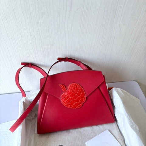 【98新】 Hermes Tutti-frutti鰐魚紅蘋果斜挎 X刻