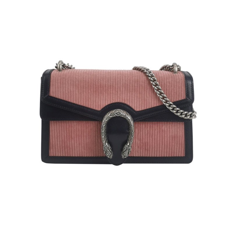 Gucci Dionysus酒神包小號牛皮絨布拼色雙虎頭搭扣單肩包-0