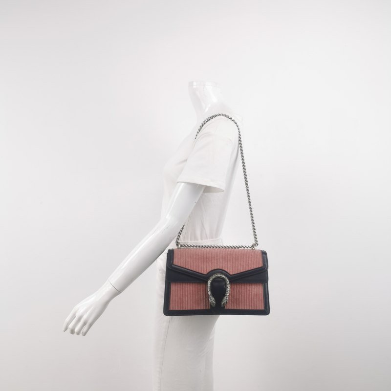 Gucci Dionysus酒神包小號牛皮絨布拼色雙虎頭搭扣單肩包-1