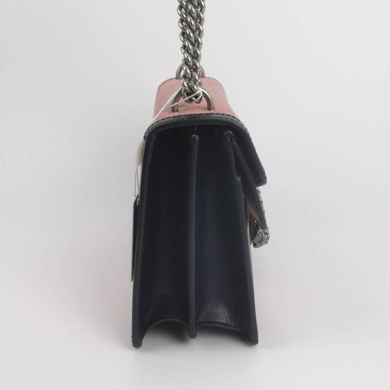 Gucci Dionysus酒神包小號牛皮絨布拼色雙虎頭搭扣單肩包-3