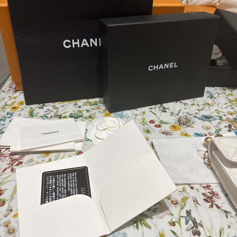 香奈兒雙金珠小包 香奈兒白色 雙金球-11