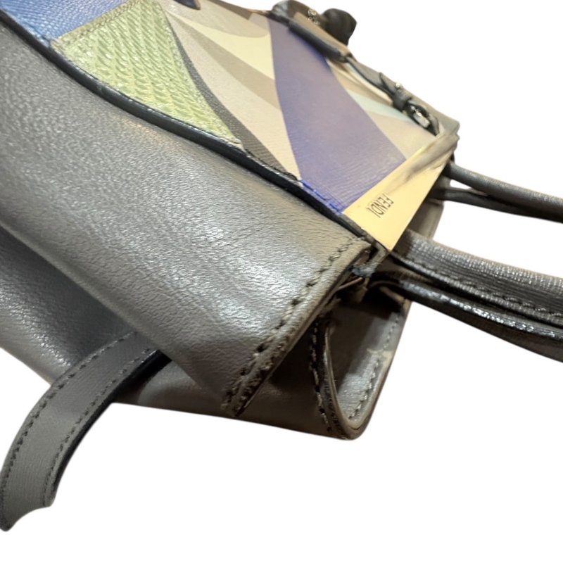 【美收精品】FENDI灰藍綠色肩背包 4-749-6