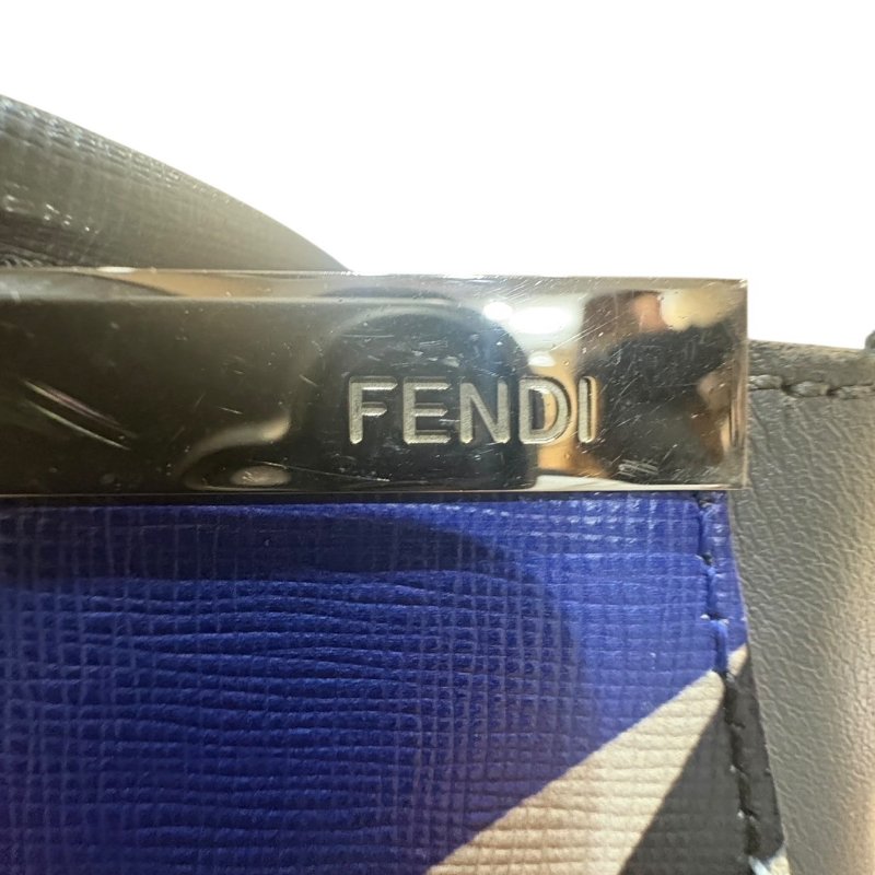 【美收精品】FENDI灰藍綠色肩背包 4-749-13