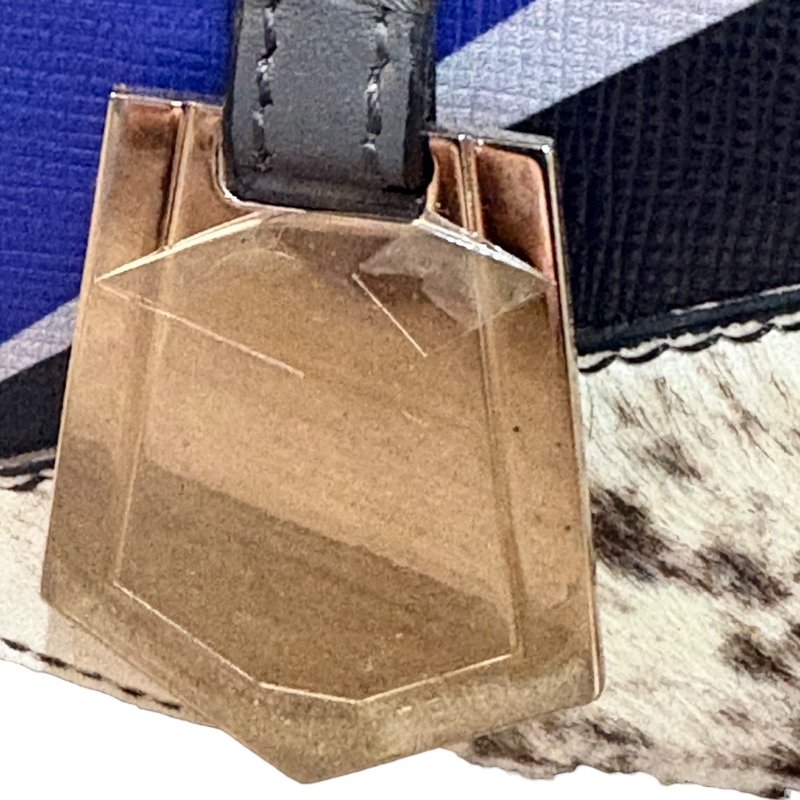 【美收精品】FENDI灰藍綠色肩背包 4-749-14