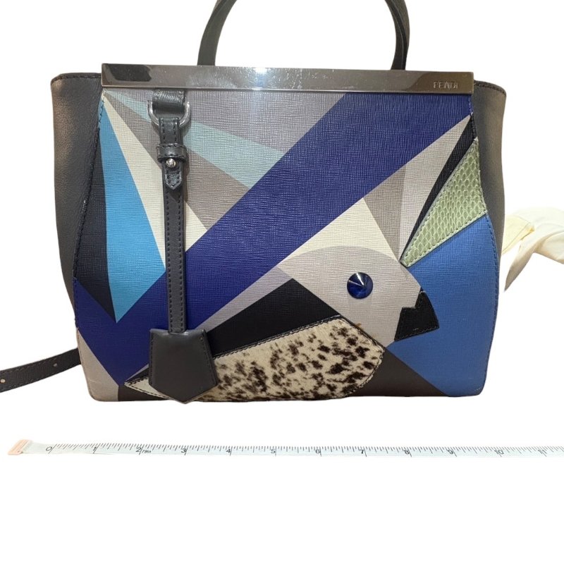 【美收精品】FENDI灰藍綠色肩背包 4-749-20