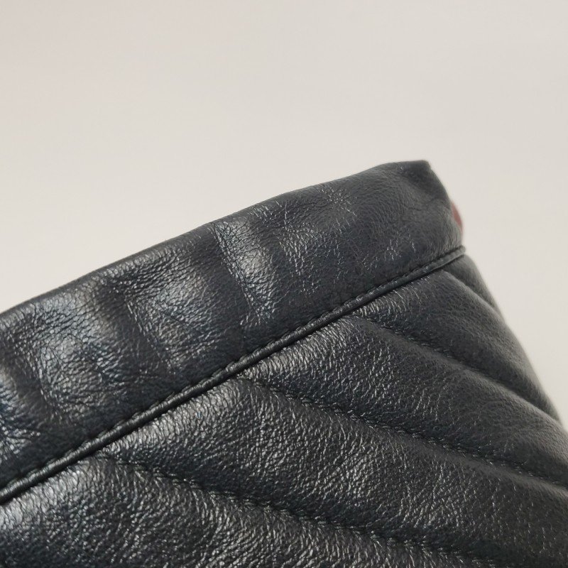 Gucci GG Marmont迷你牛皮撞色滾邊雙G標誌水桶包斜挎包-19