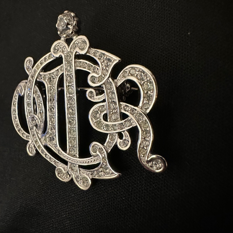 Christian Dior 中古舊標誌南瓜車水鑽胸針-2