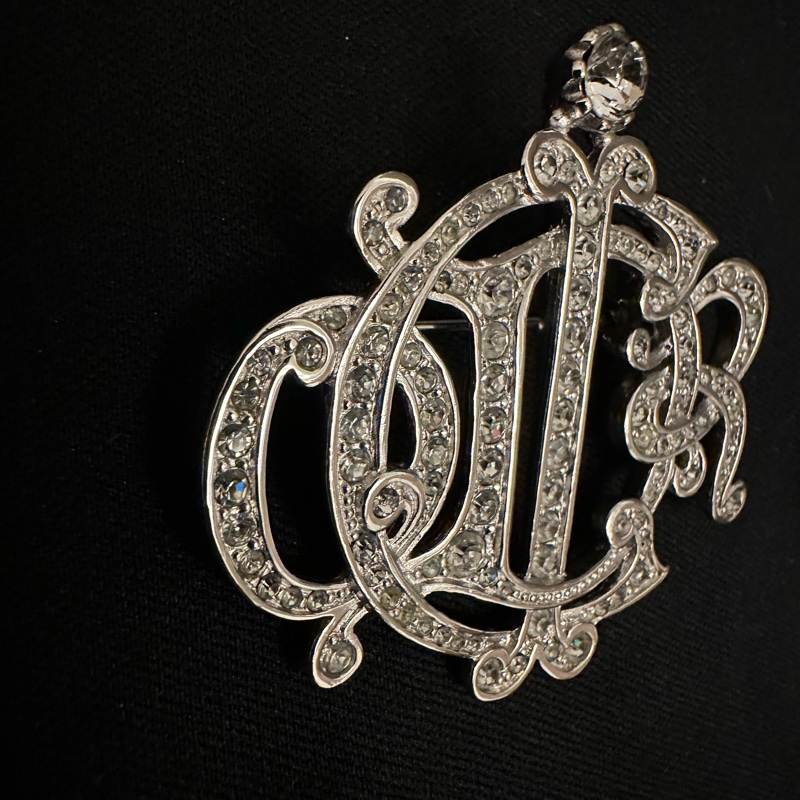 Christian Dior 中古舊標誌南瓜車水鑽胸針-3