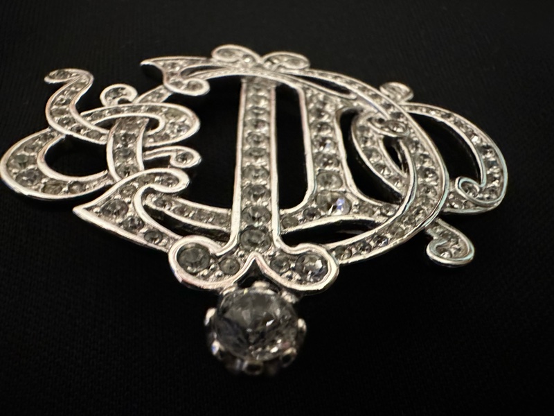 Christian Dior 中古舊標誌南瓜車水鑽胸針-5