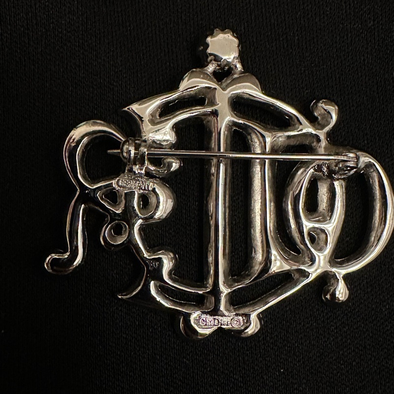Christian Dior 中古舊標誌南瓜車水鑽胸針-6