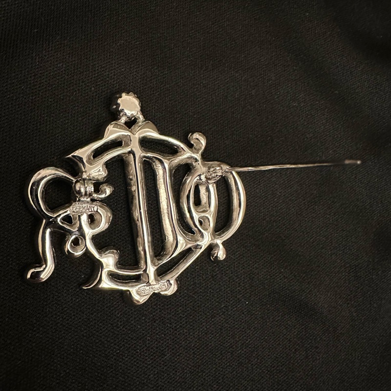 Christian Dior 中古舊標誌南瓜車水鑽胸針-7