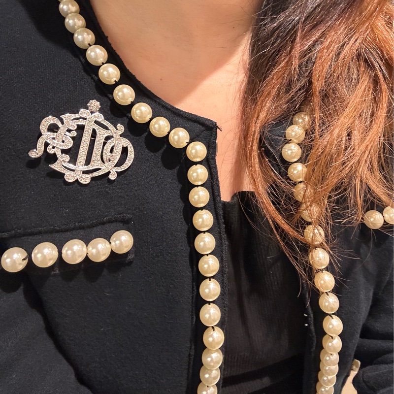 Christian Dior 中古舊標誌南瓜車水鑽胸針-8