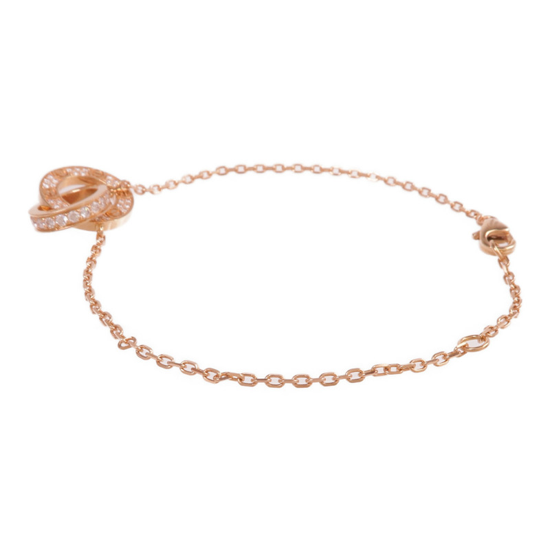 CARTIER 18K玫瑰金Love Bracelet On Chain Paved鑽石手鏈-1