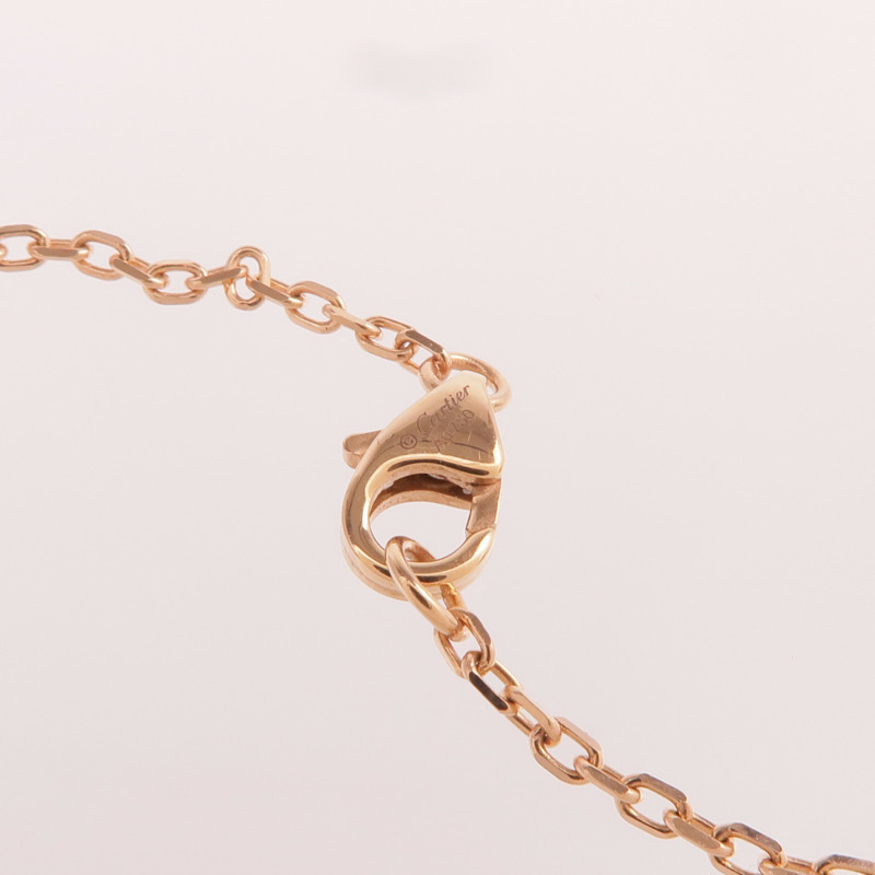 CARTIER 18K玫瑰金Love Bracelet On Chain Paved鑽石手鏈-4