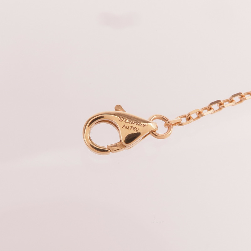 CARTIER 18K玫瑰金Love Bracelet On Chain Paved鑽石手鏈-6