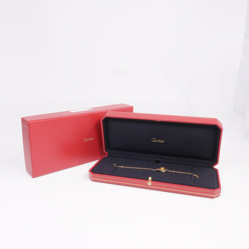 CARTIER 18K玫瑰金Love Bracelet On Chain Paved鑽石手鏈-8