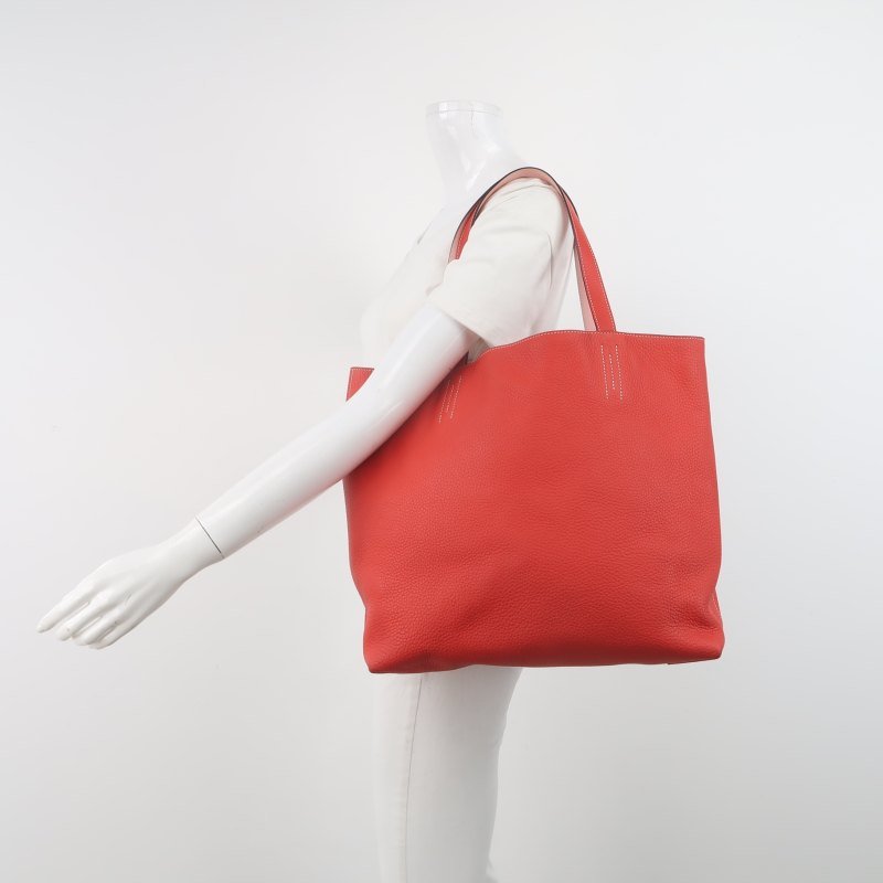 Hermes Double Sens單肩包Swift牛皮TC牛皮3Q櫻花粉A5杜鵑紅框R刻-1